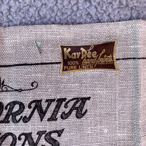 2 Vtg Kay Dee HandPrints California Missions 100% Pure Linen Kitchen Tea Towels - Picture 11 of 16